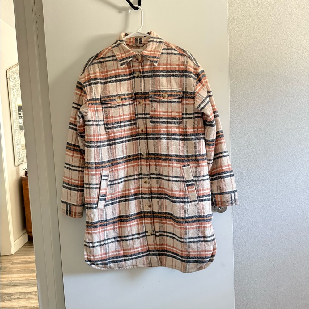 Universal Thread Autumnal Plaid Buttonfront Coat - image 5